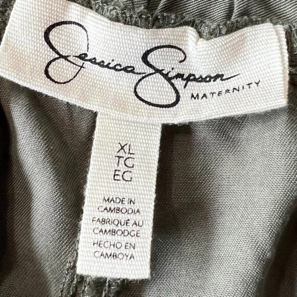 NWT Jessica Simpson XL Green Maternity Under Belly Cargo Pants - Picture 2 of 7